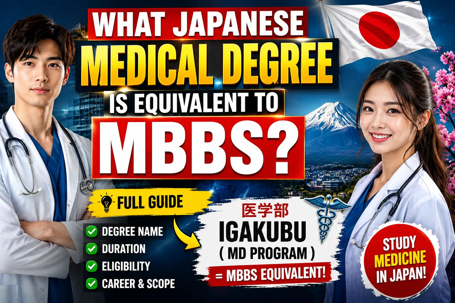 What Japanese Medical Degree Is Equivalent to MBBS for Students